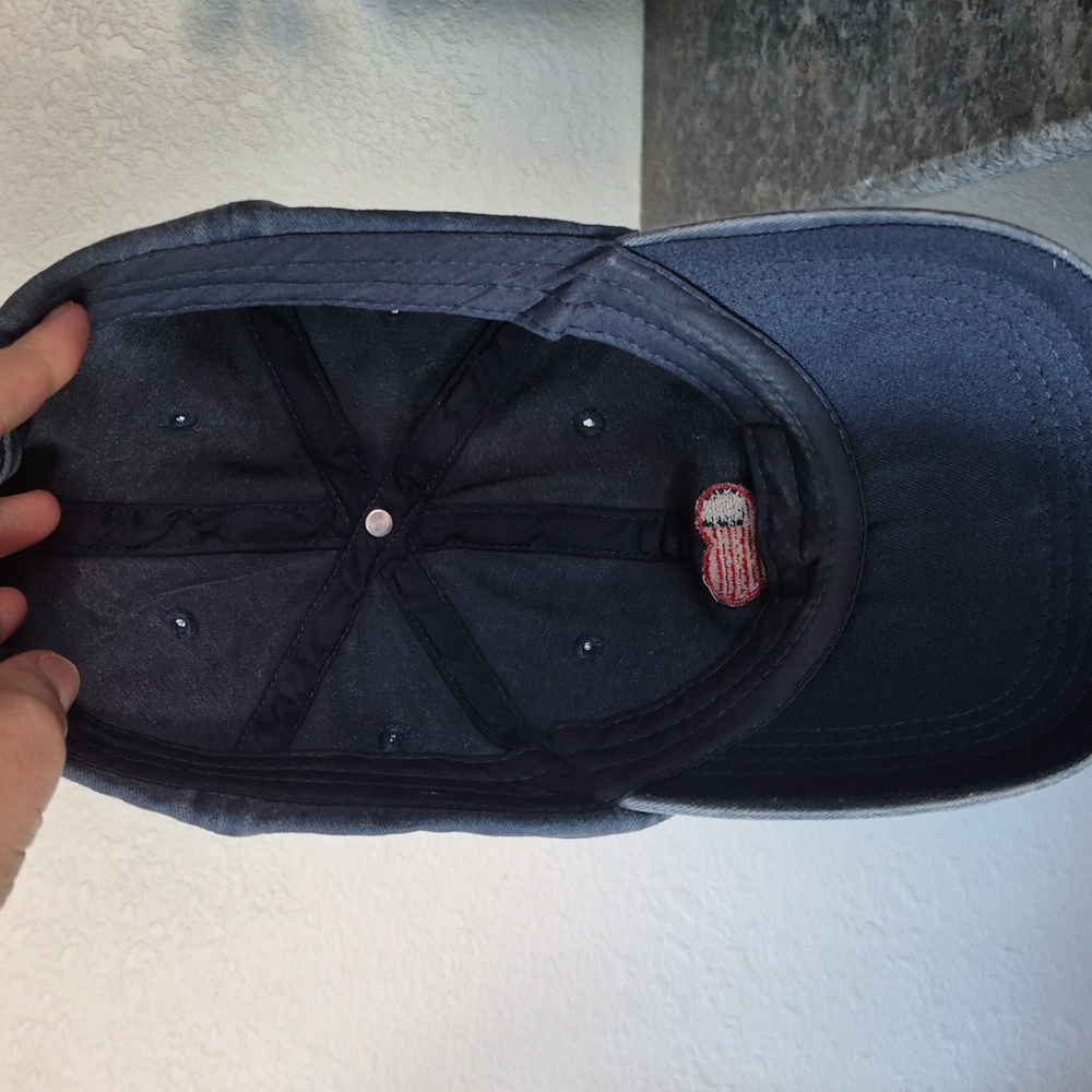 Womens Denim Baseball Cap with Heart Patch - Picture 5 of 5